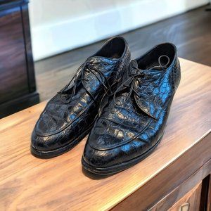 Rare - Count Barri Men's Vintage Black Genuine Alligator Oxfords Size 9D